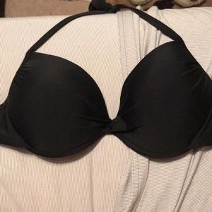 Push up black bikini top